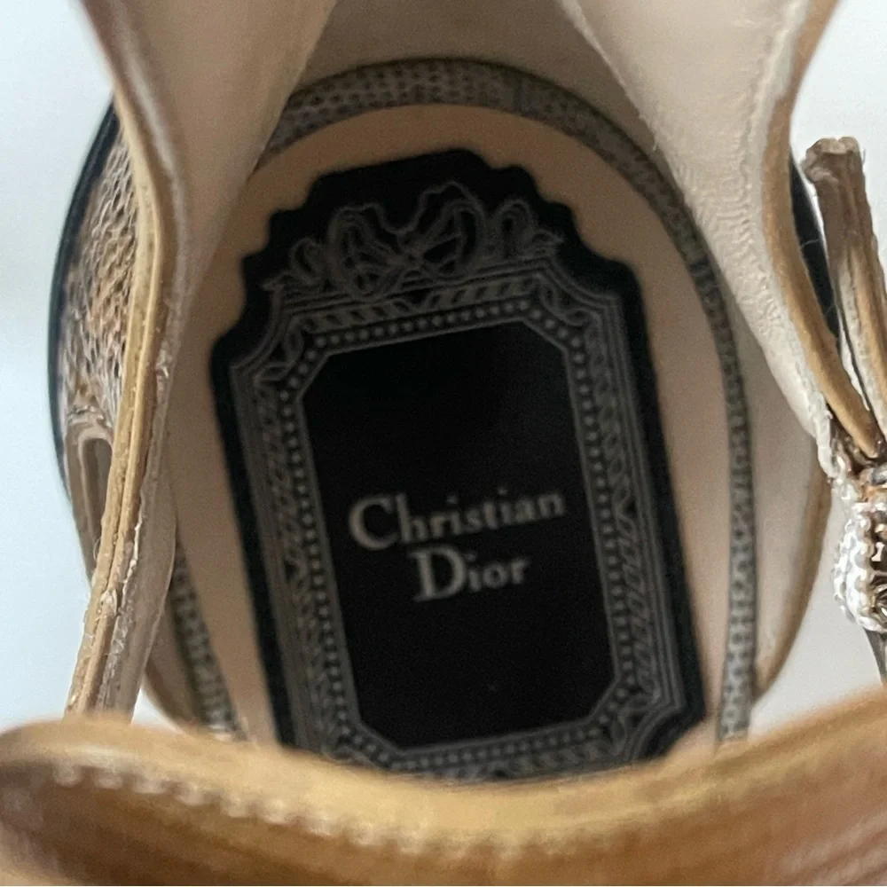 DIOR lace‎ up bootie heels size 6.5  New in Box AUTHENTIC